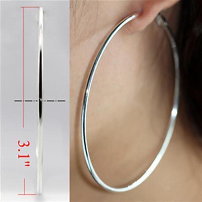 Silver Brass Earrings with No Stone