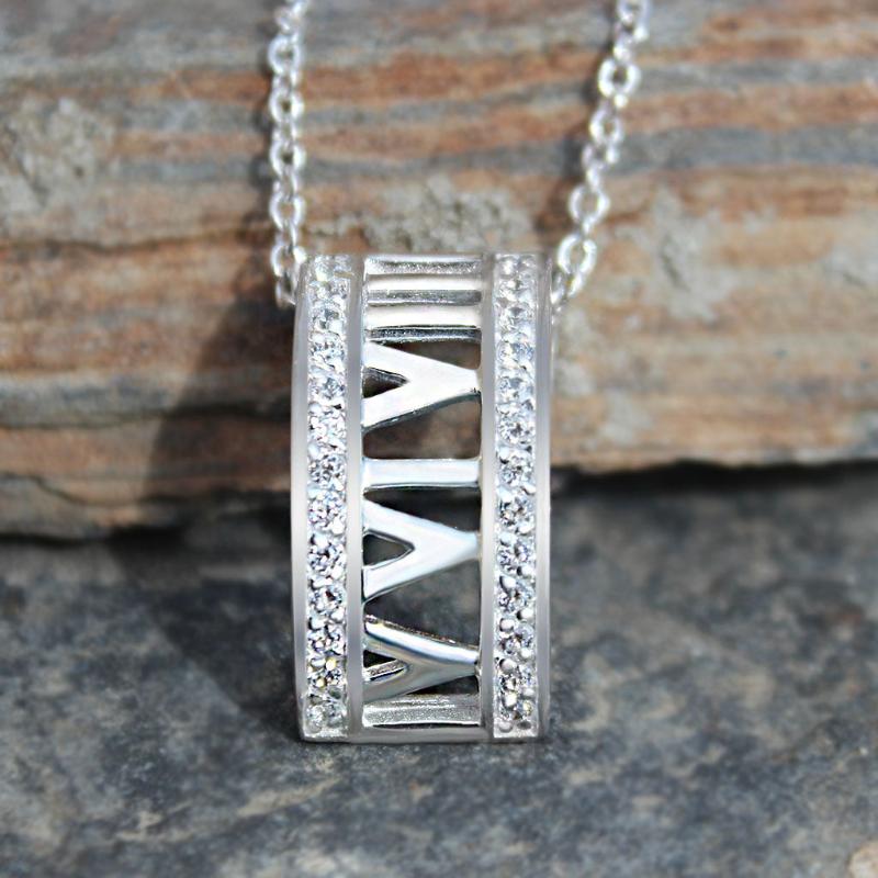 Rhodium Plating 925 Sterling Silver Chain Pendant with AAA CZ in Clear