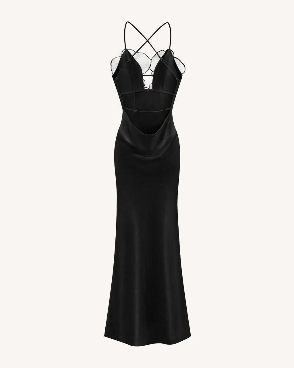 Orchid Embroidered Dress – Black/White