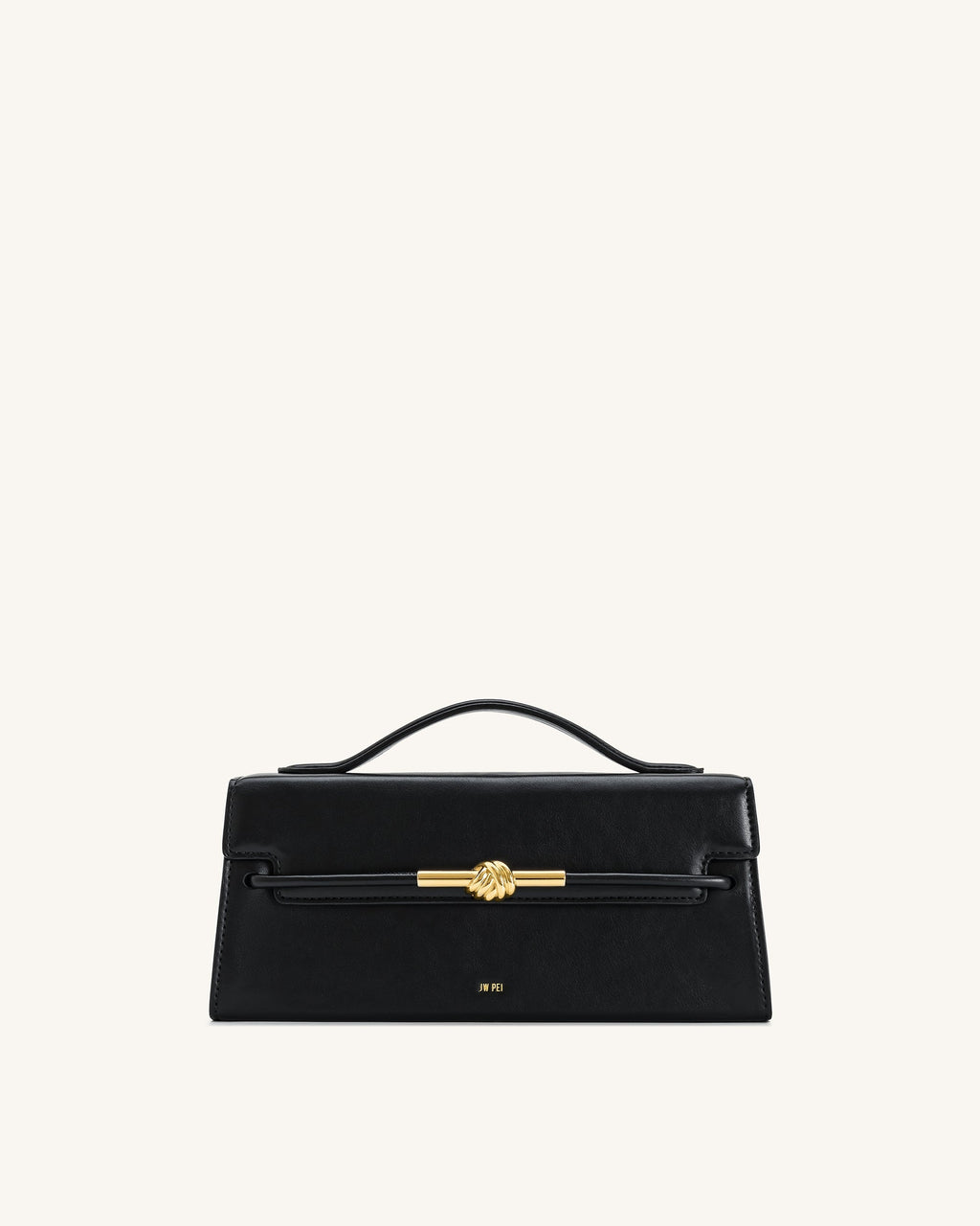Lena Metal Rope Knot Top Handle Bag - Black