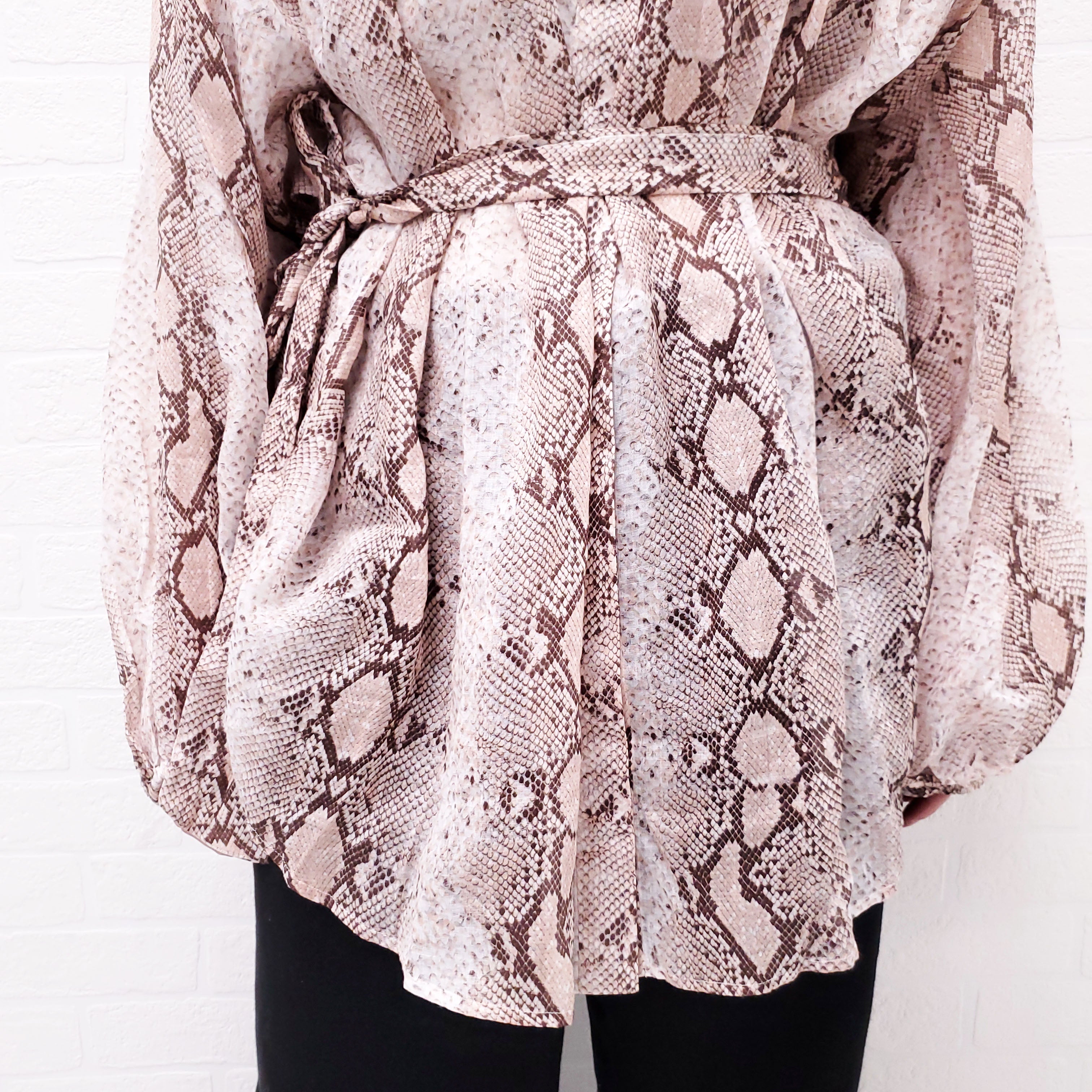 ZIMMERMANN SNAKE 'BELLITUDE BATWING' BLOUSE - SIZE 3/L