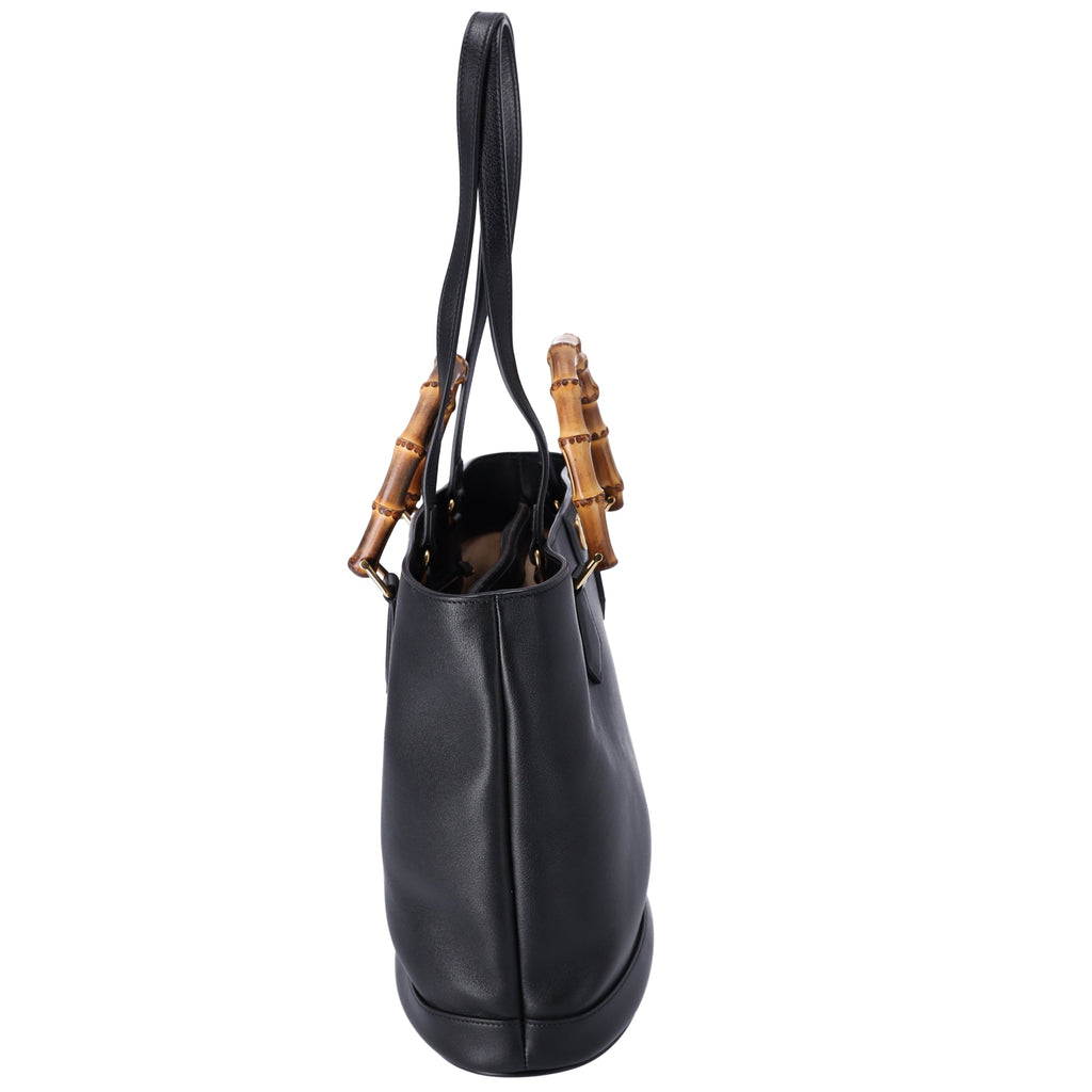 GUCCI Bamboo Diana Tote Bag 750394 Black Leather