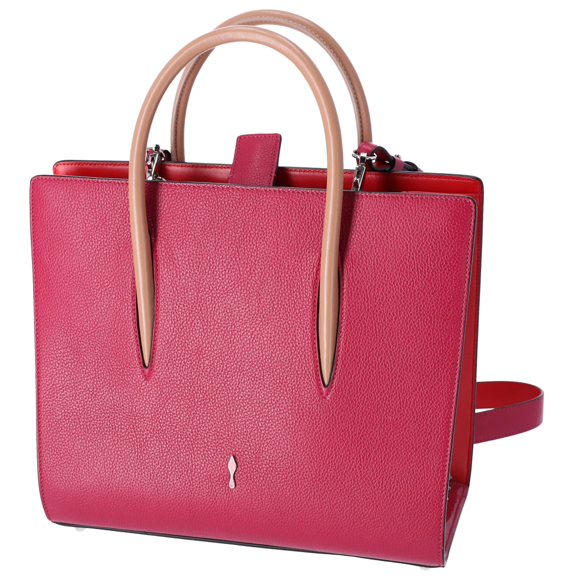 Christian Louboutin Paloma Medium Handbag Pink Solid Classic Studded