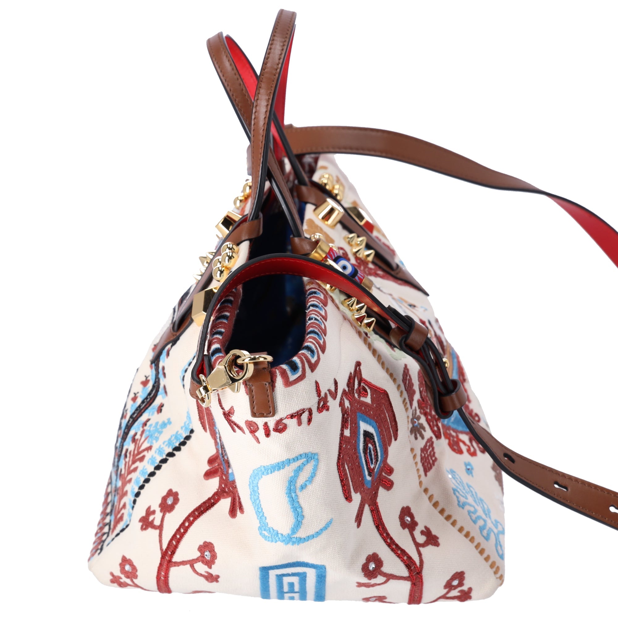Christian Louboutin Greekaba Small Canvas Tote Bag Shoulder Bag