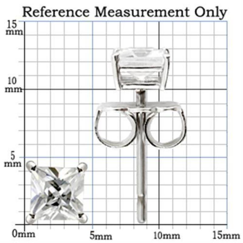 Rhodium 925 Sterling Silver Earrings with AAA Grade CZ in Clear