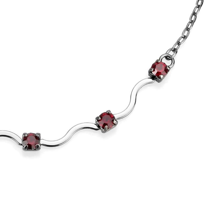 Ruthenium White Metal Necklace with AAA Grade CZ in Siam