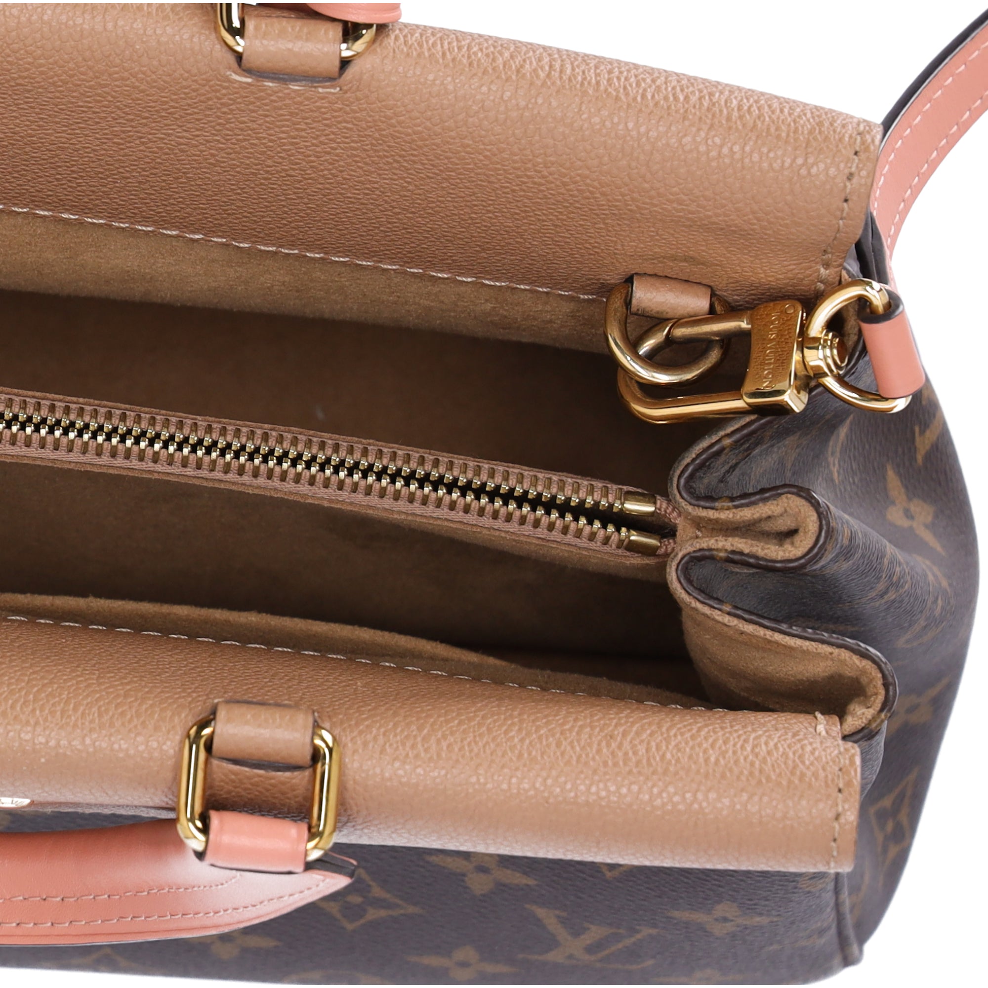 Louis Vuitton Monogram Canvas Venus Satchel Brown Crossbody Tan Pink M53540