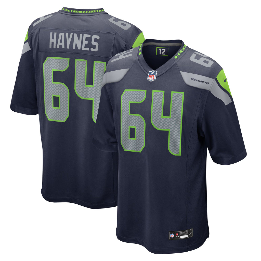 Seattle Seahawks Christian Haynes College Navy Game Jersey