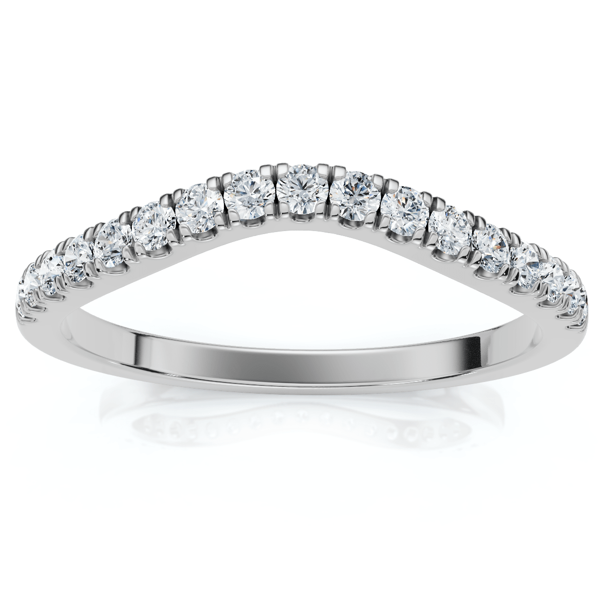 Curved Accent Diamond Guard Ring 14k Gold Lab Grown