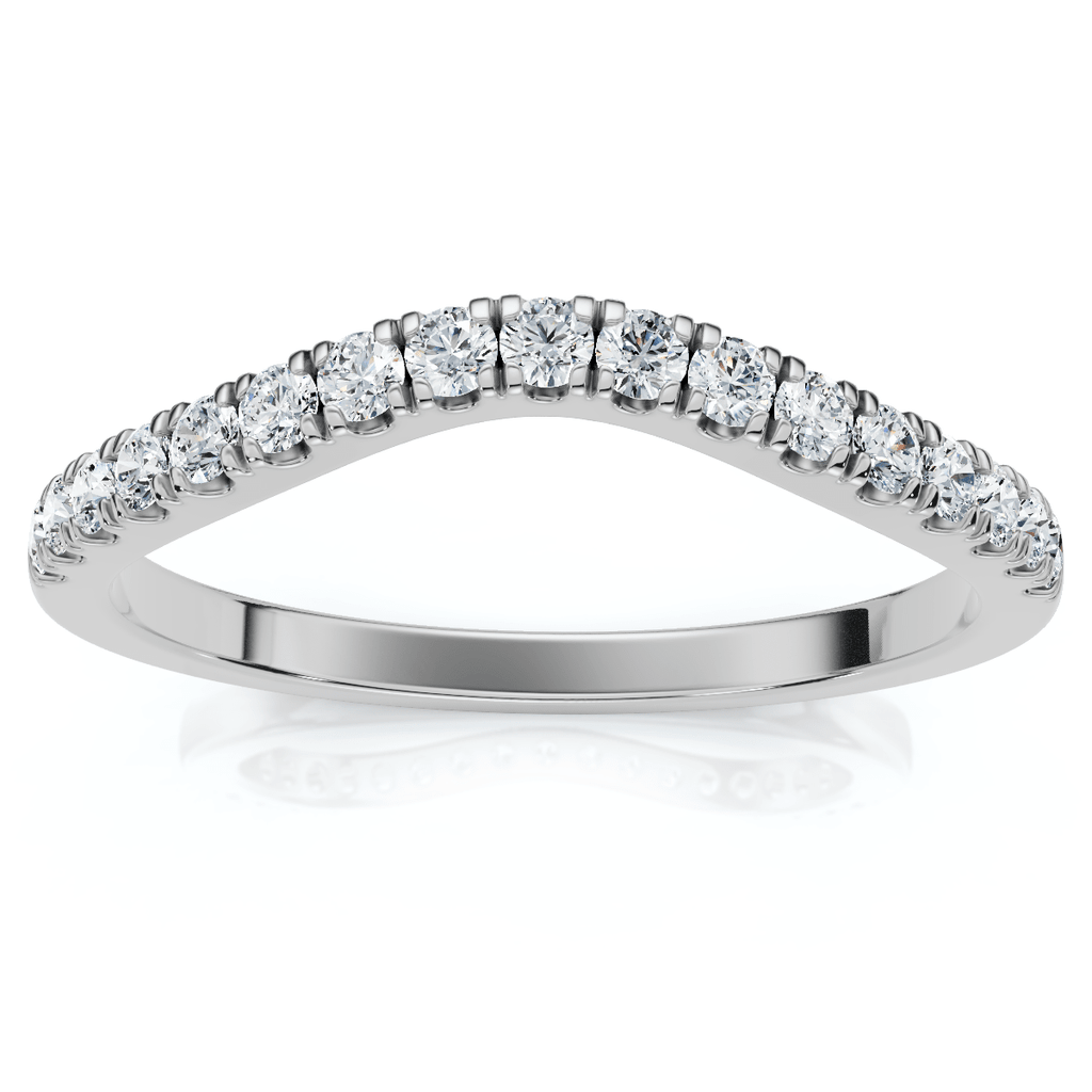 Curved Accent Diamond Guard Ring 14k Gold Lab Grown
