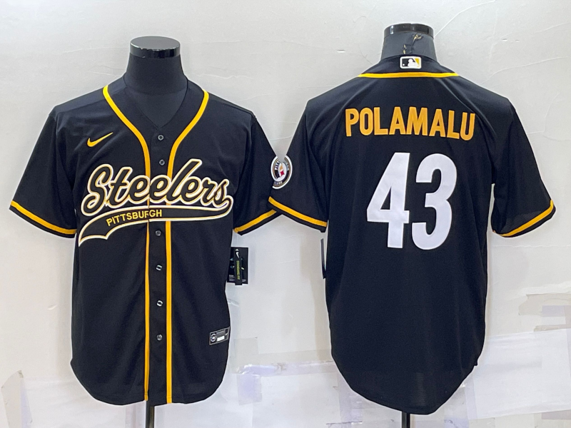 Men's Pittsburgh Steelers Troy Polamalu #43 Black Player jersey