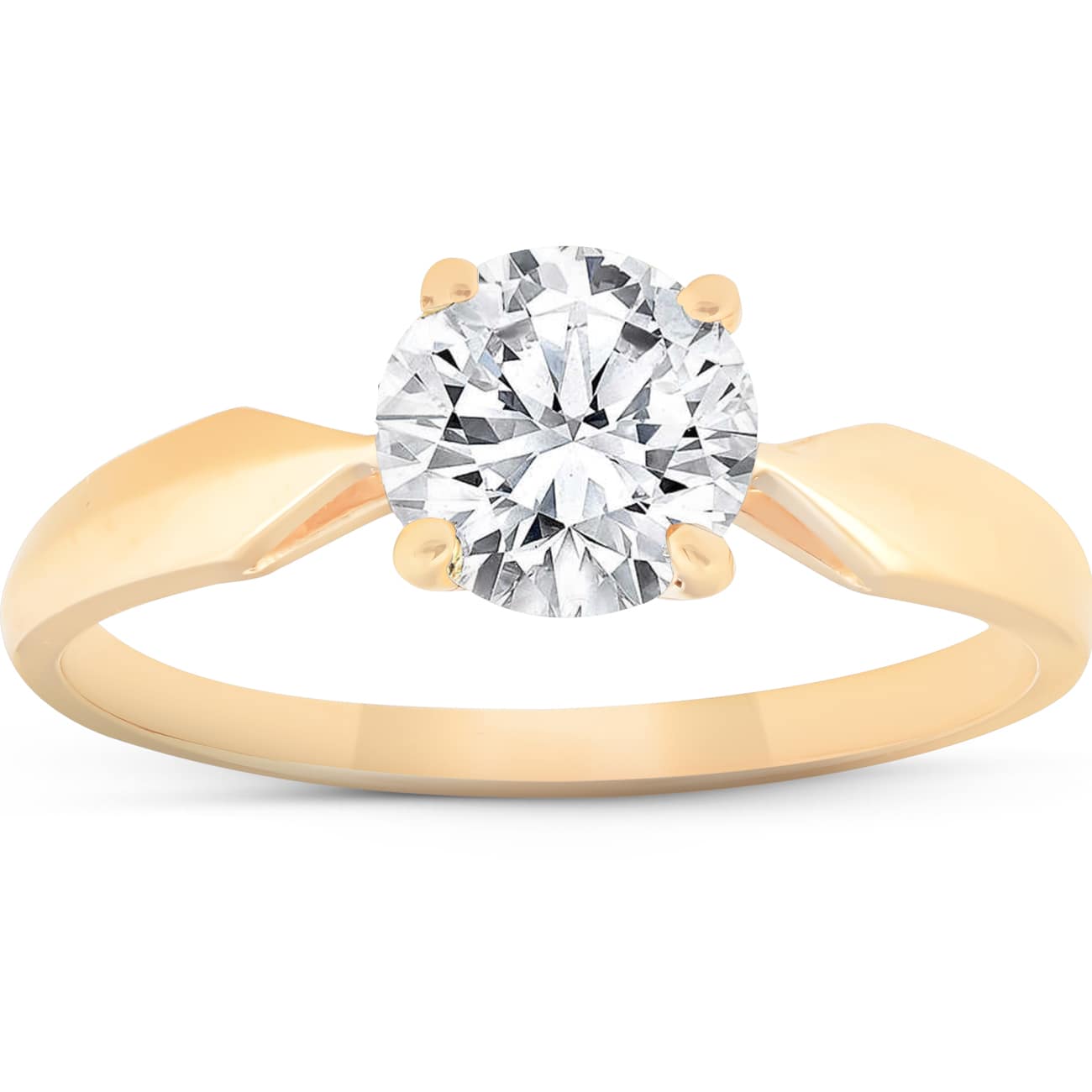 Certified 1 1/2Ct Solitaire Diamond Engagement Ring 14k Gold Lab Grown