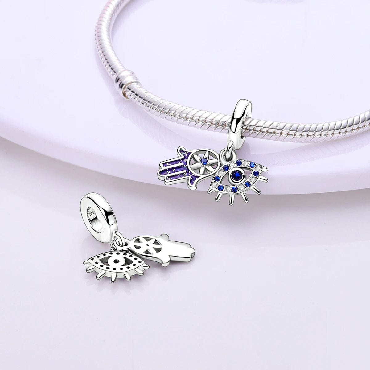 Blue Eye and Hand of Fatima Charm