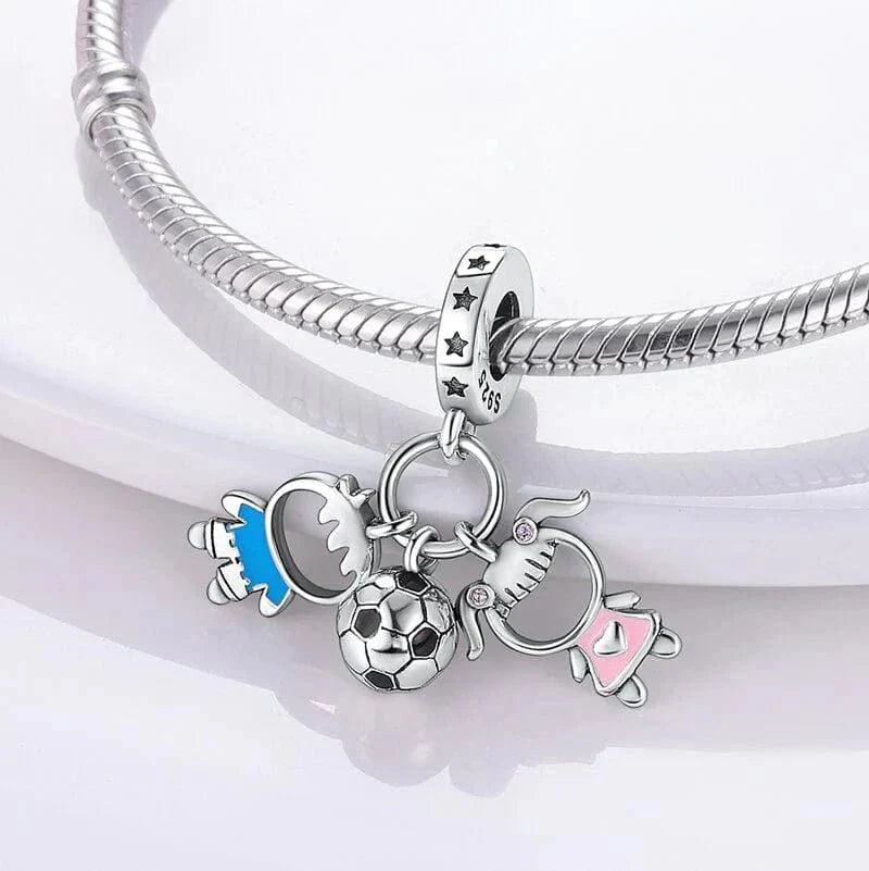 Boy & Girl Football Charm