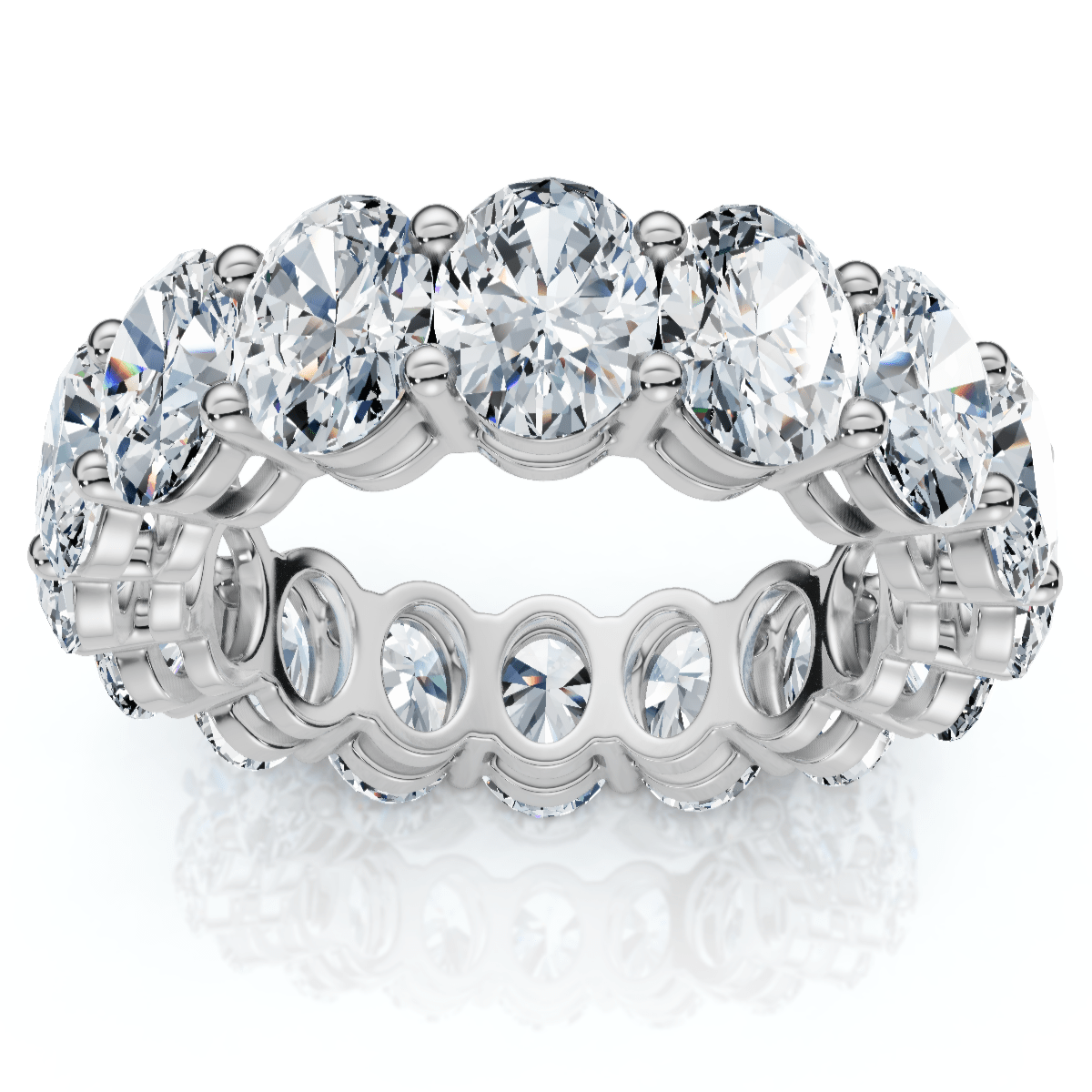 7Ct Oval Diamond Eternity Ring 14k Gold or Platinum Lab Grown