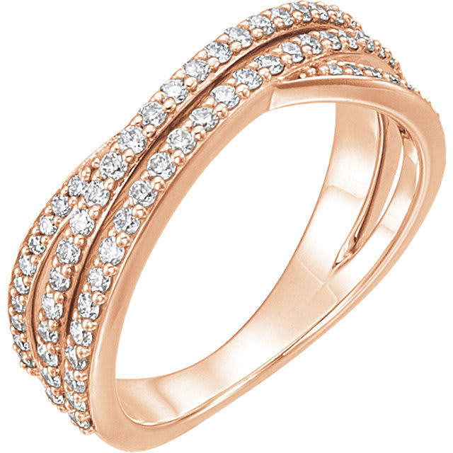 3/4ct Diamond Multi Row Wide Right Hand Ring 10k White or Yellow Gold