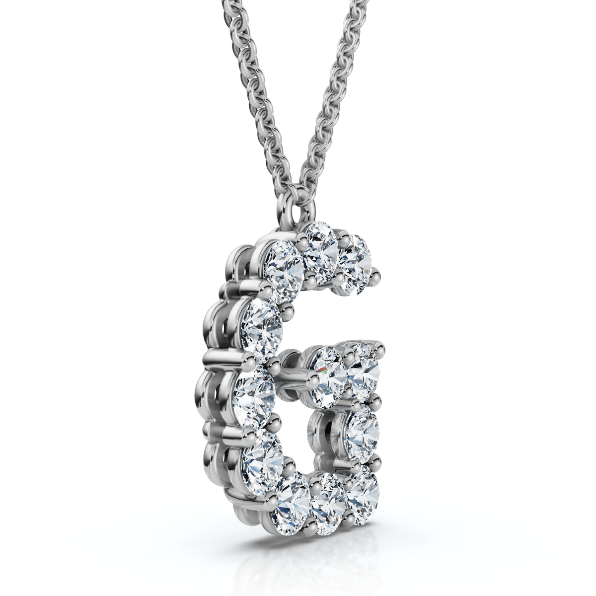 1Ct Diamond Initial "G" Pendant 14k Gold 18" Necklace Lab Grown 5/8" Tall