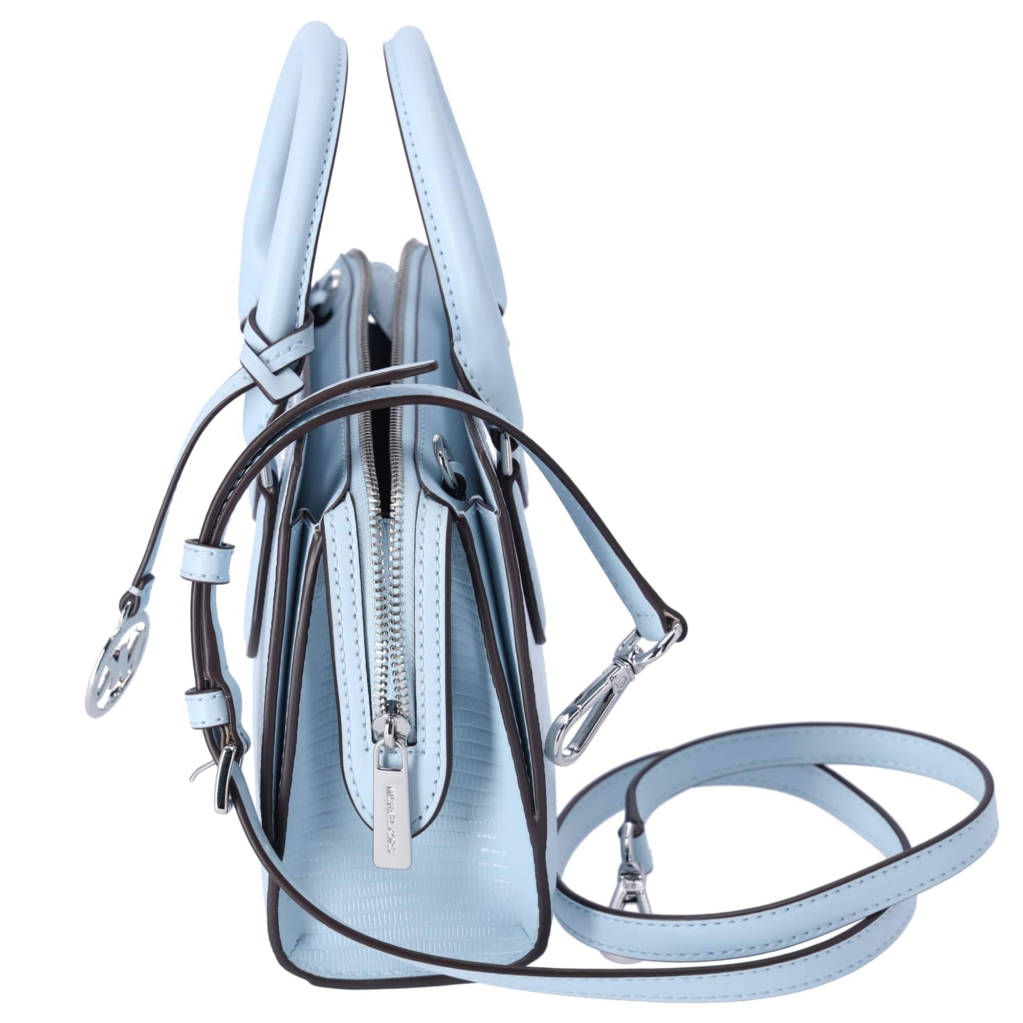 Michael Kors Sheila Small Faux Saffiano Leather Satchel Vista Blue