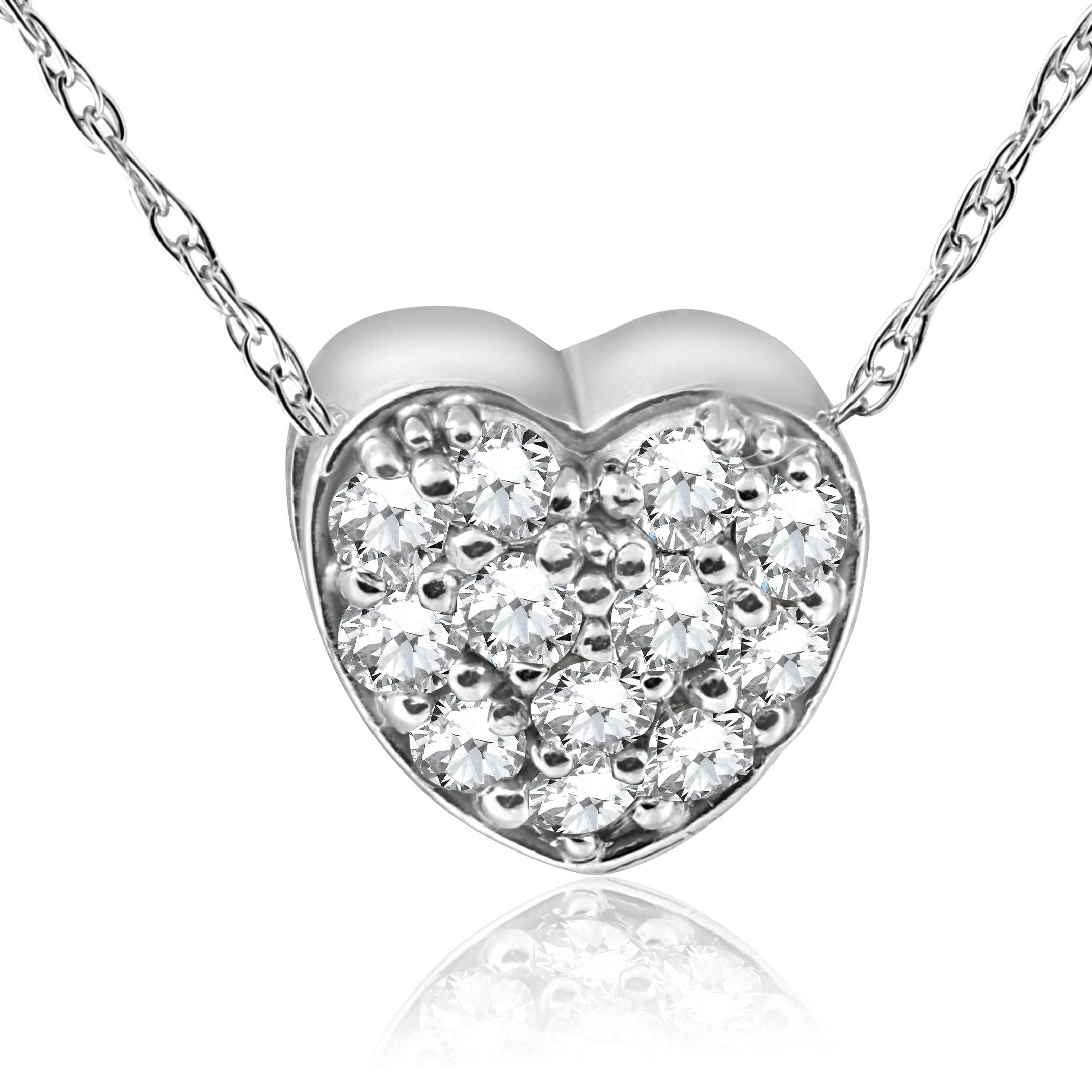 1/4Ct Diamond Petite Diamond Pendant Necklace in 14k White, Yellow, or Rose Gold