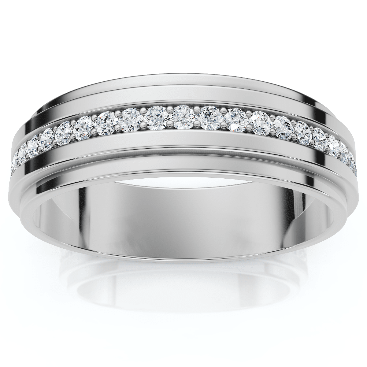 Mens Diamond 3/8ct Eternity Ring Wedding Band 14k White Gold 7mm Lab Grown