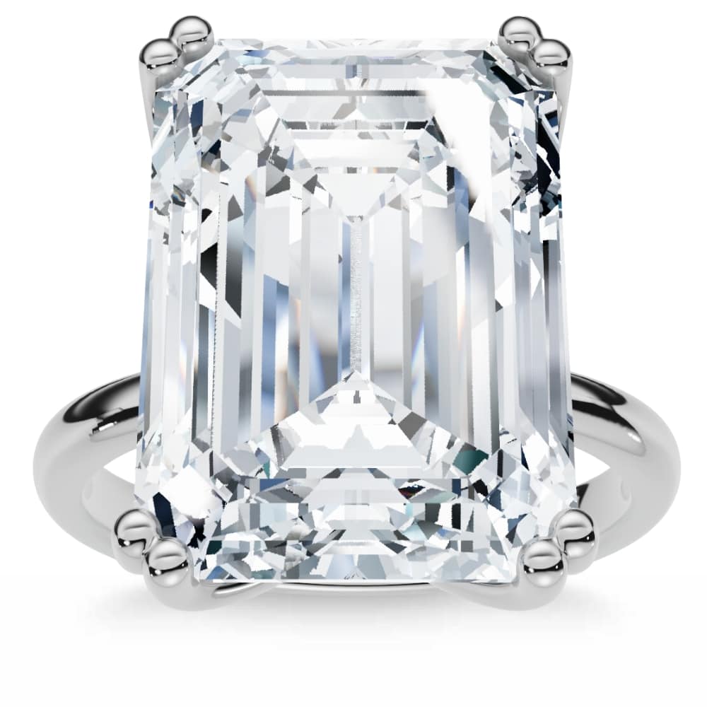 Certified 10Ct Emerald Cut Diamond Solitaire Engagement Ring 14k Gold Lab Grown