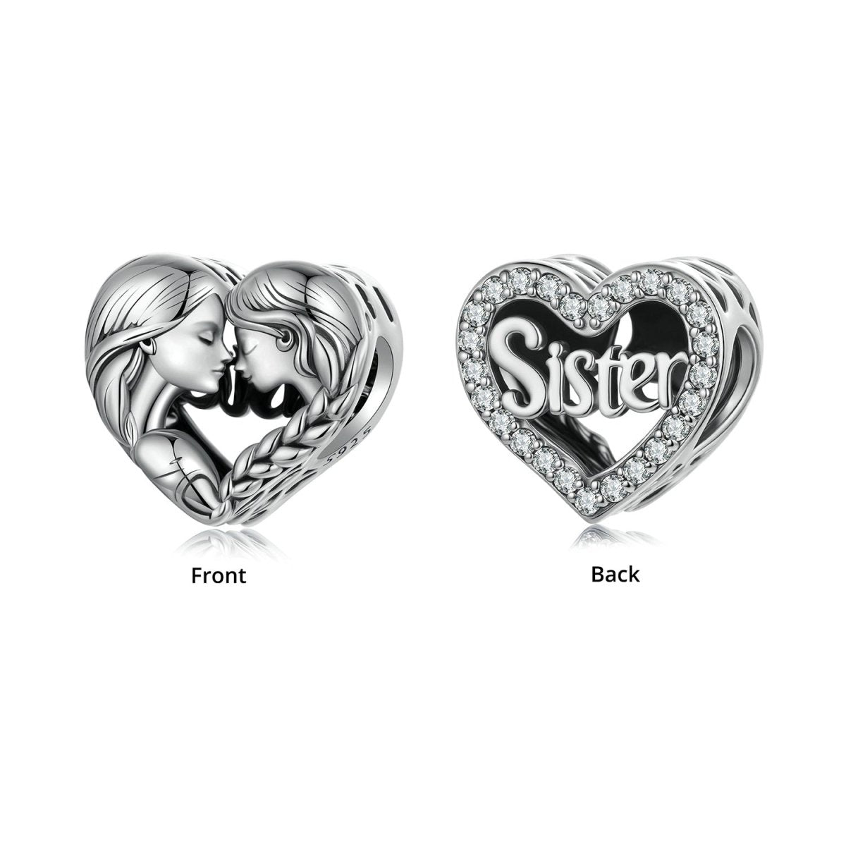 Love You Sister Heart Charm