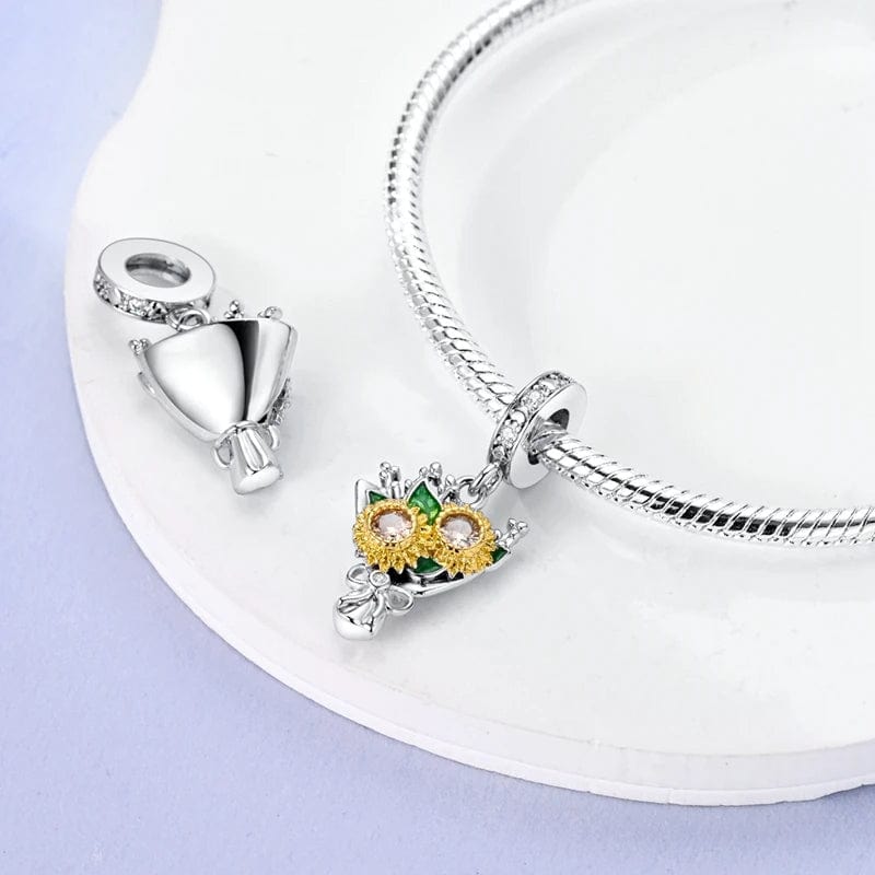Sunflower Vase Charm
