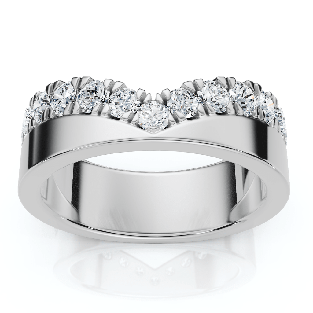 3/4Ct Diamond Kai Wedding Stackable Guard Ring 14k Gold or Platinum Lab Grown