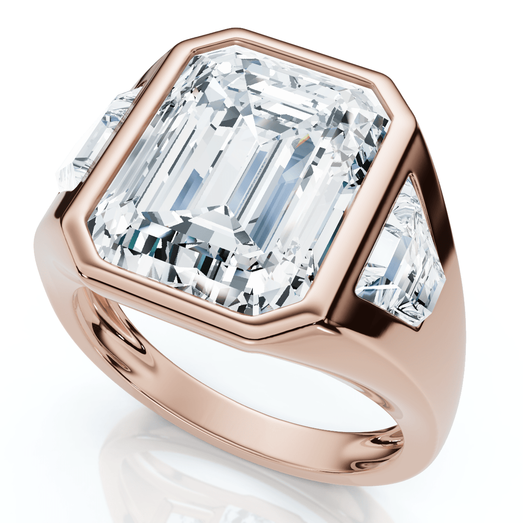 Certified Men's 7Ct Anniversary Pinky Ring 14k Gold or Platinum Lab Grown